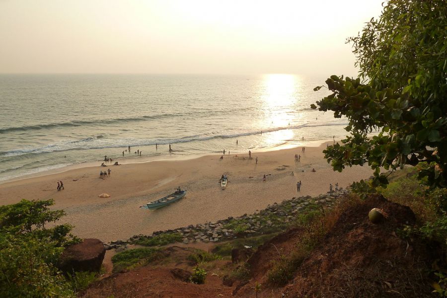 закат на пляже в Индии, отдых в Индии