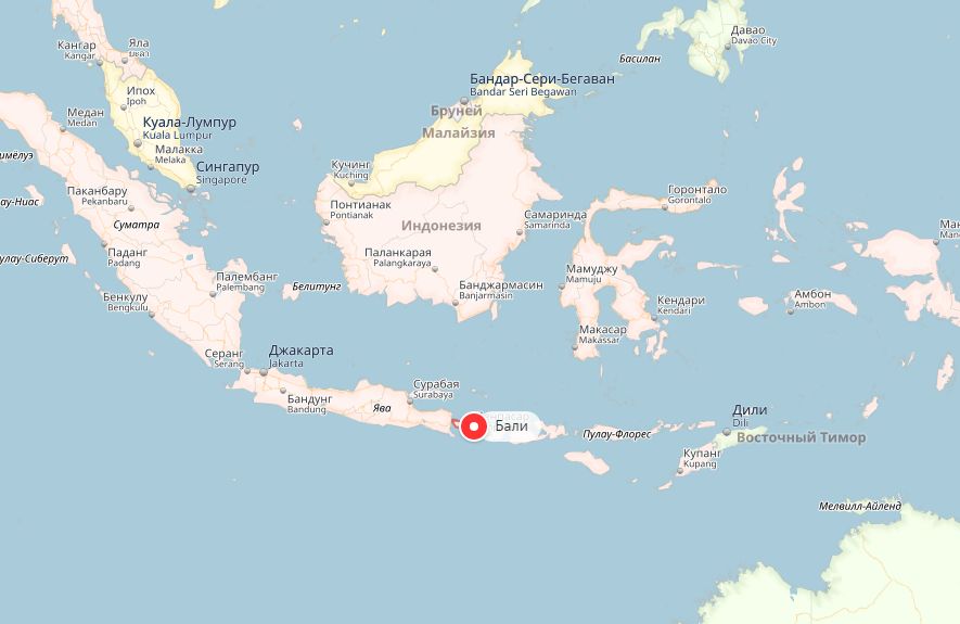 карта Индонезии, жизнь на Бали