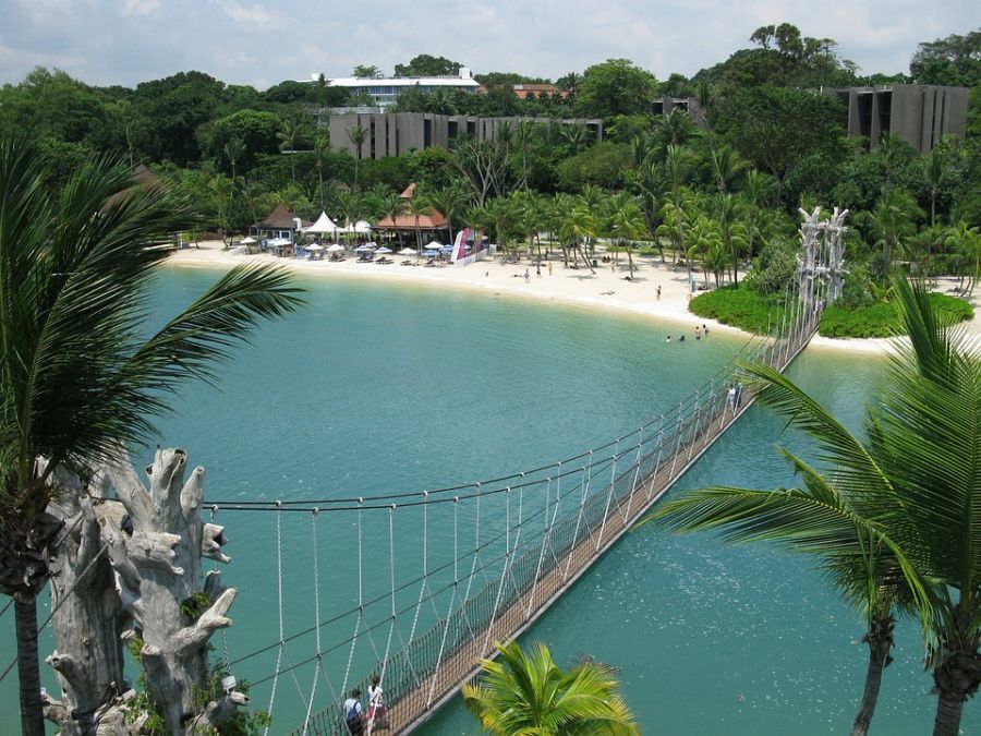 подвесной мост у острова сентоза, что посмотреть в сингапуре