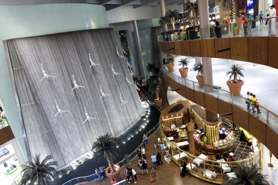 торговый центр, водопад, фонтан, дубаи, dubai mall, самые красивые фонтаны в мире