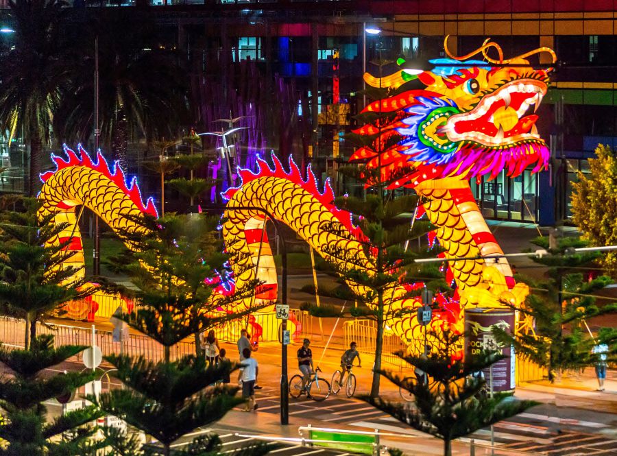 китайский новый год, традиции нового года в разных странах, дракон, красный дракон