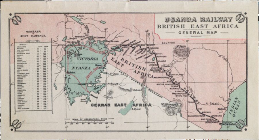 угандийская железная дорога, карта, план, старая карта жд